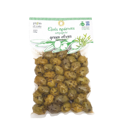 Poza cu Măsline verzi cu tarhon, în vid, Physis of Crete, 250 g